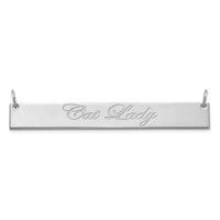 14k White Gold Large EDWARDIAN SCRIPT Bar Necklace