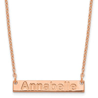 Sterling Silver/Rose-plated Small ARIAL ROUNDED Bar Necklace