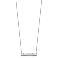 10k White Gold Small ARIAL ROUNDED Bar Necklace