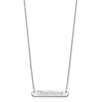 SS/Rhodium-plated Small Polished Arial Rounded Bar Necklace