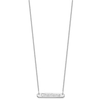 14k White Gold Small ARIAL ROUNDED Bar Necklace