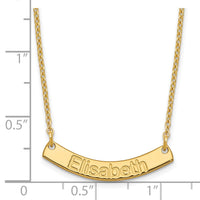 SS/Gold-plated Small ARIAL ROUNDED Curved Bar Necklace