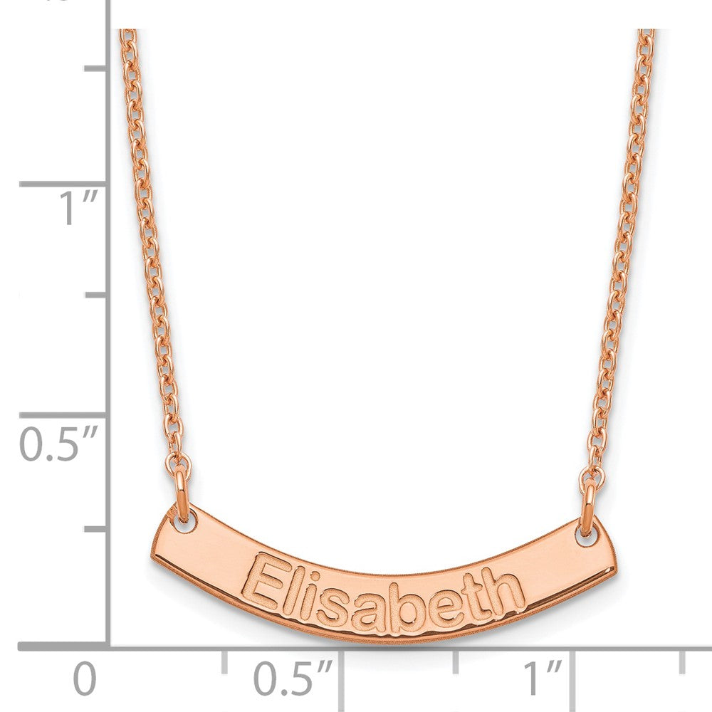 SS/Rose-plated Small ARIAL ROUNDED Curved Bar Necklace