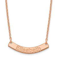 SS/Rose-plated Small ARIAL ROUNDED Curved Bar Necklace