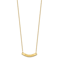 14k Yellow Gold Small ARIAL ROUNDED Curved Bar Necklace
