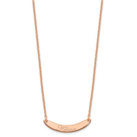 SS/Rose-plated Small EDWARDIAN SCRIPT Curved Bar Necklace