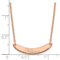 SS/Rose-plated Small EDWARDIAN SCRIPT Curved Bar Necklace
