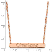 Sterling Silver/Rose-plated Medium ARIAL ROUNDED Bar Necklace