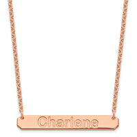Sterling Silver/Rose-plated Medium ARIAL ROUNDED Bar Necklace
