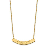 SS/Gold-plated Medium ARIAL ROUNDED Curved Bar Necklace