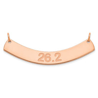 14k Rose Gold Medium ARIAL ROUNDED Curved Bar Necklace