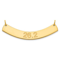 14k Yellow Gold Medium ARIAL ROUNDED Curved Bar Necklace