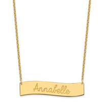 SS/Gold-plated Medium AWAYS IN MY HEART Curved Bar Necklace