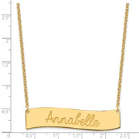 SS/Gold-plated Medium AWAYS IN MY HEART Curved Bar Necklace