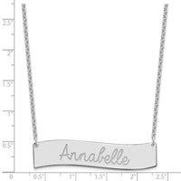 SS/Rhodium-plated Medium ALWAYS IN MY HEART Curved Bar Necklace
