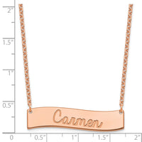 SS/Rose Gold Medium ALWAYS IN MY HEART Curved Bar Necklace