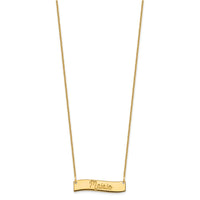 14k Yellow Gold Small ALWAYS IN MY HEART Curved Bar Necklace