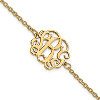 Sterling Silver/Rhodium-plated Monogram Bracelet
