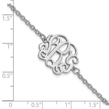 10k White Gold Monogram Bracelet