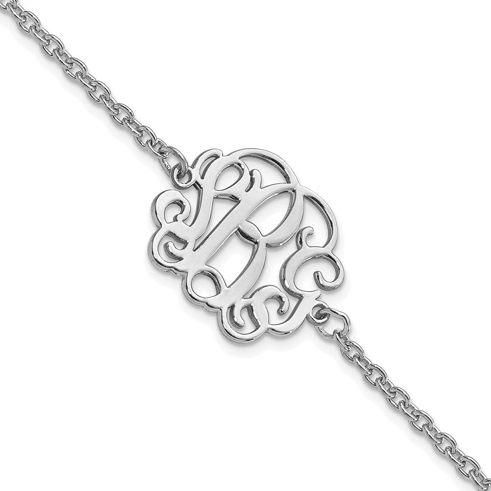 10k White Gold Monogram Bracelet