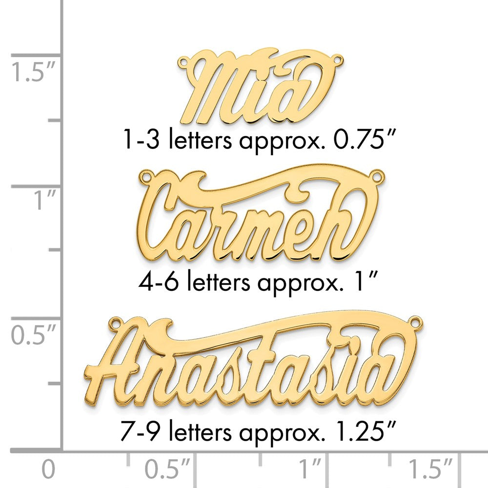 Sterling Silver/Gold-plated Polished Name Plate