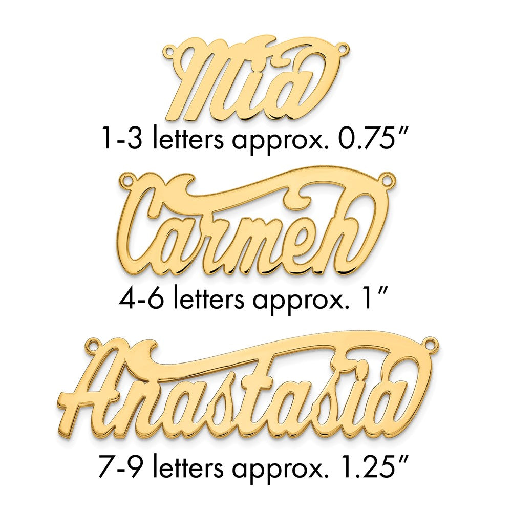 Sterling Silver/Gold-plated Polished Name Plate