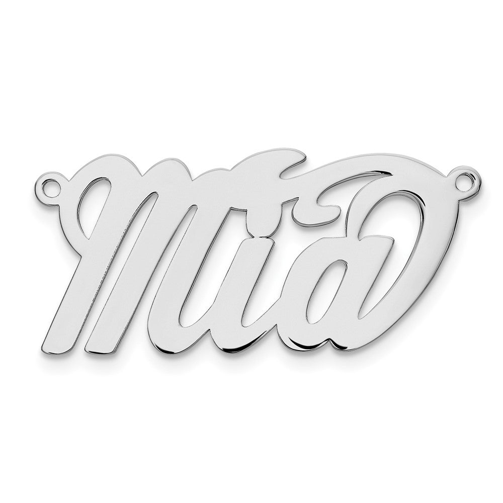 Sterling Silver/Rhodium-plated Polished Name Plate