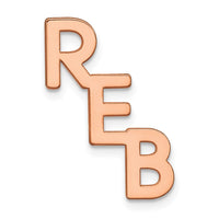 14k Rose Gold Large cut-out Monogram Tie Tac w/ Pink Plated YG Post