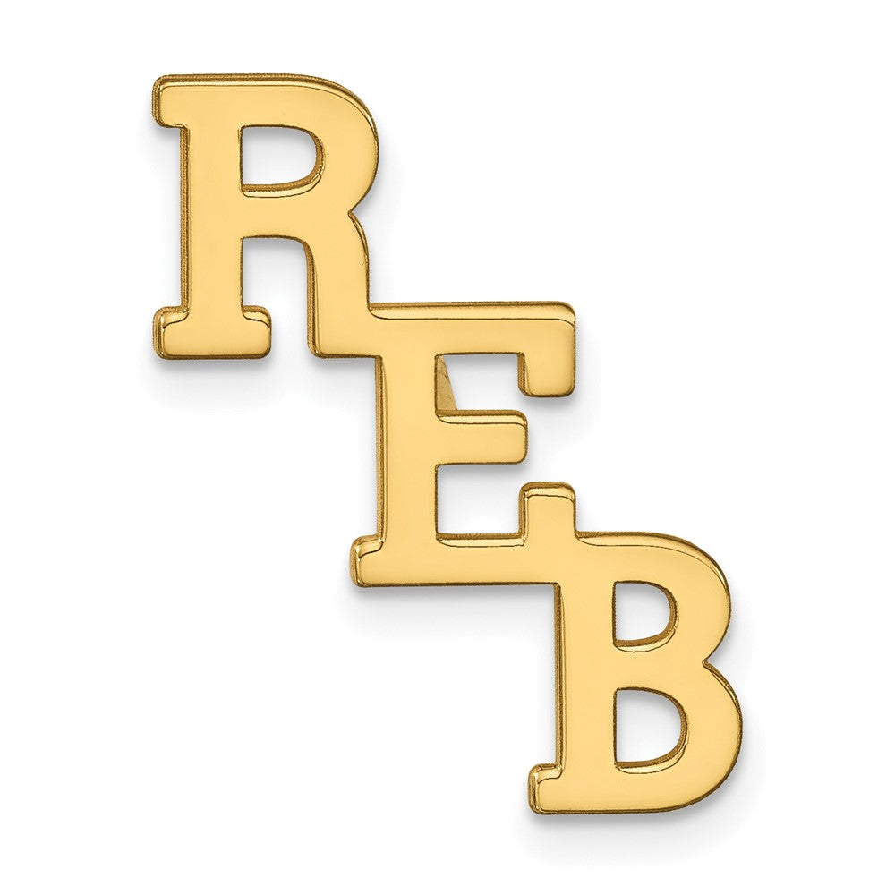 14k Yellow Gold Large cut-out Monogram Tie Tac