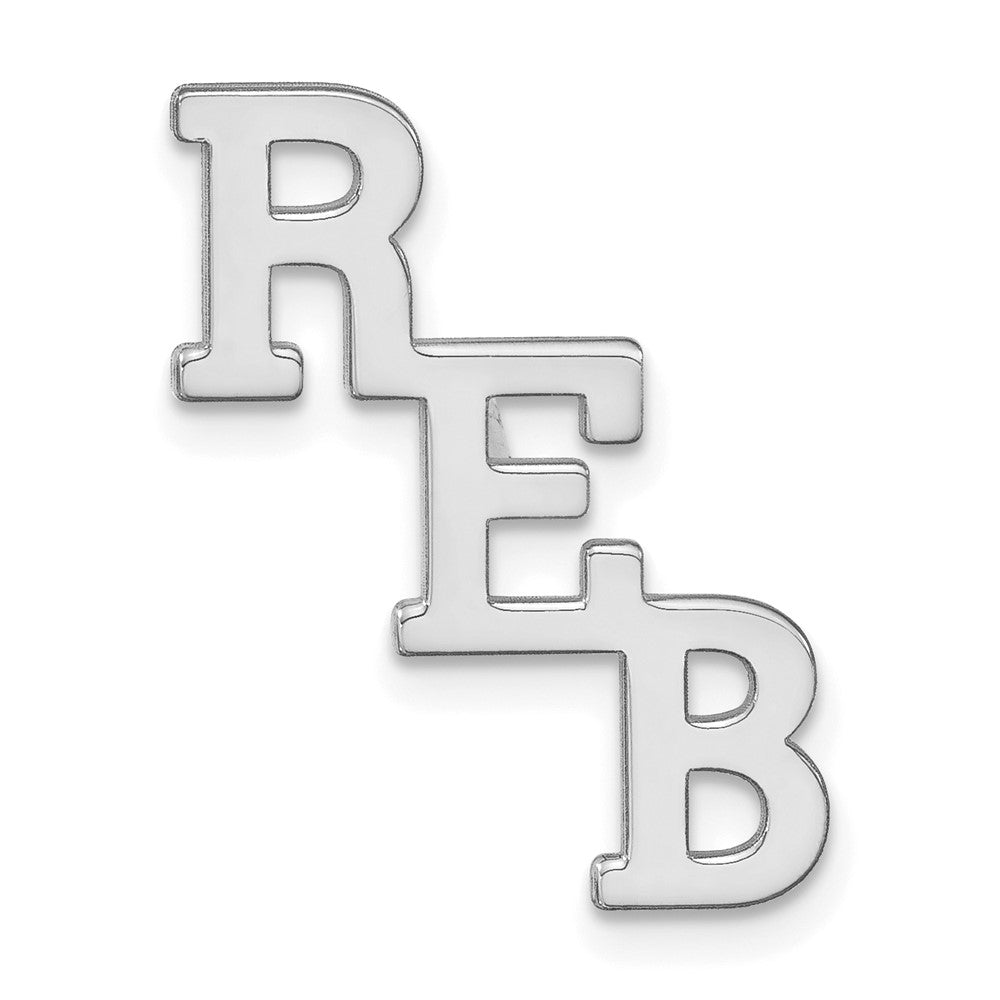 14k White Gold Large cut-out Monogram Tie Tac