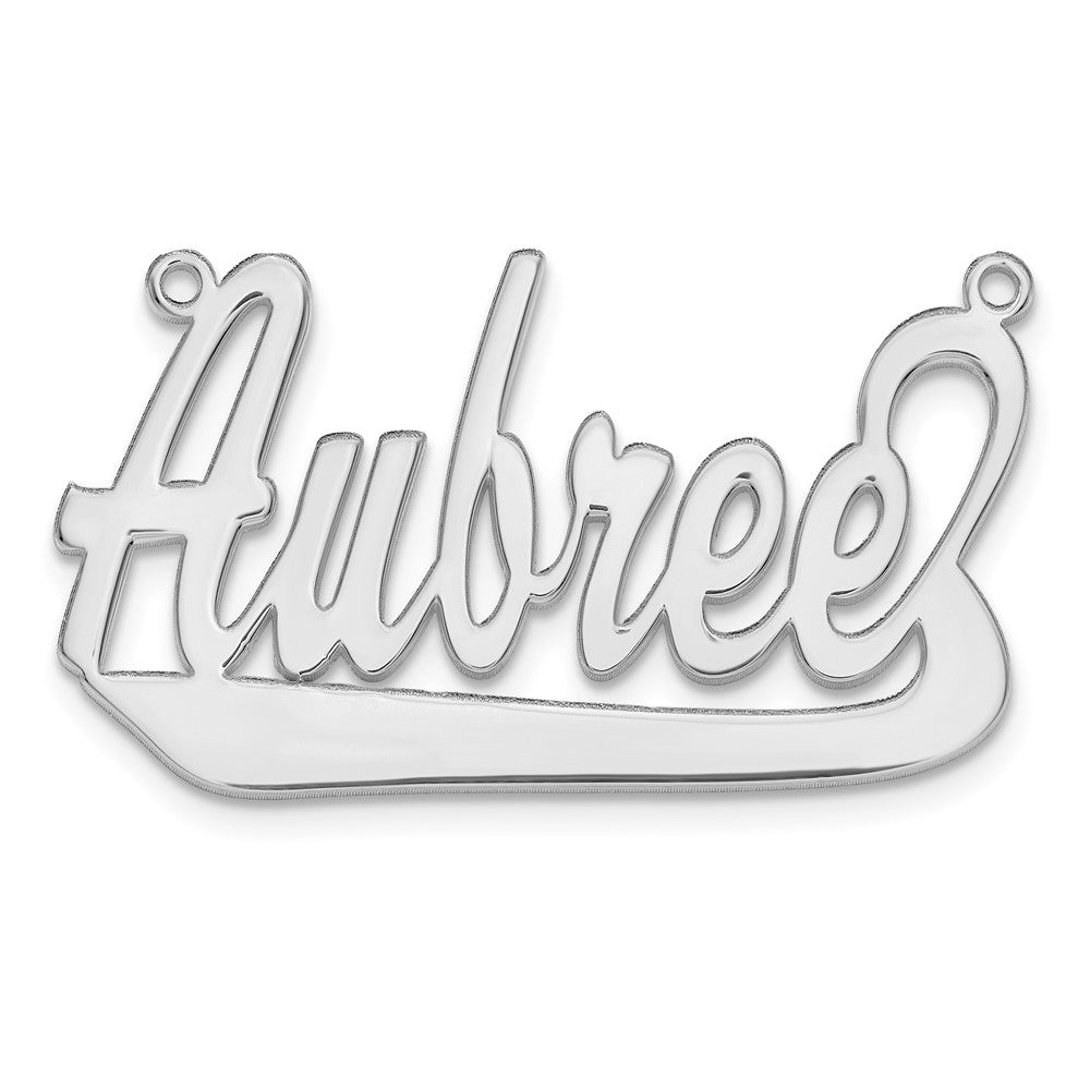 14k White Gold Underlined Name Plate