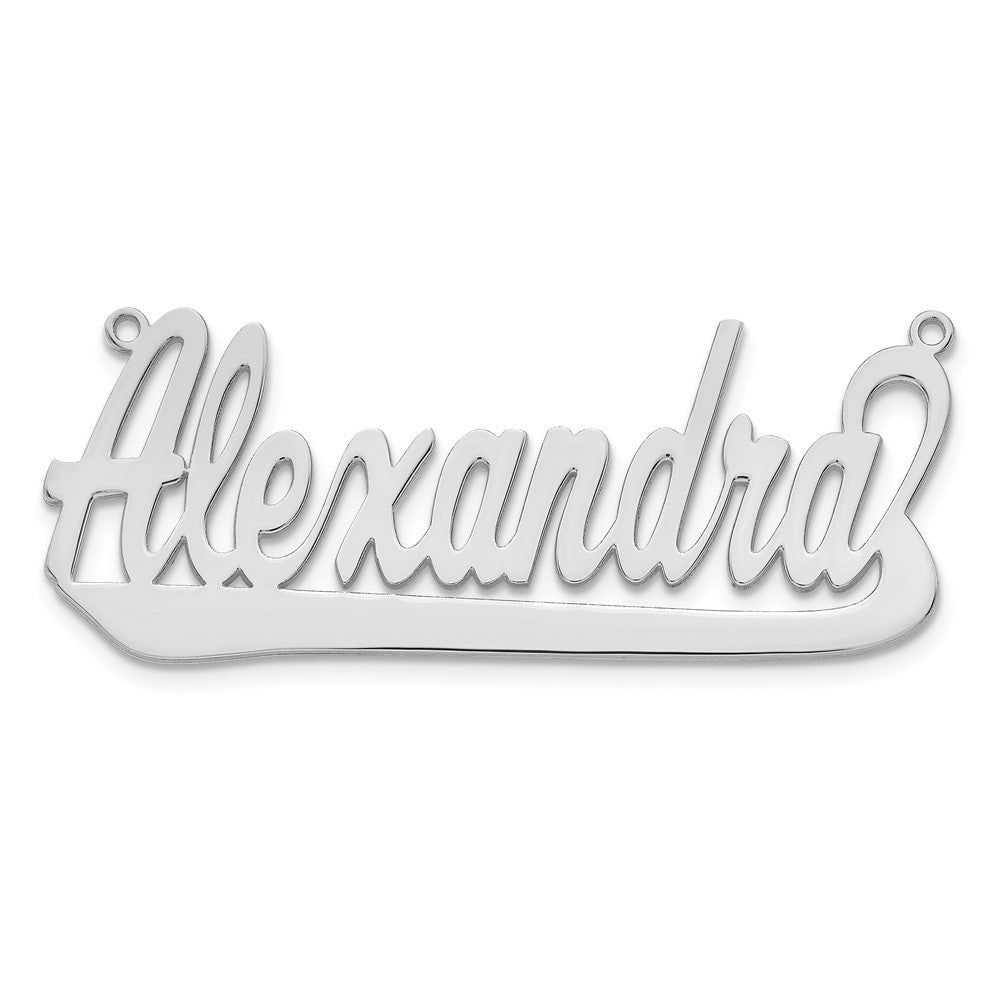 10k White Gold Underlined Name Plate