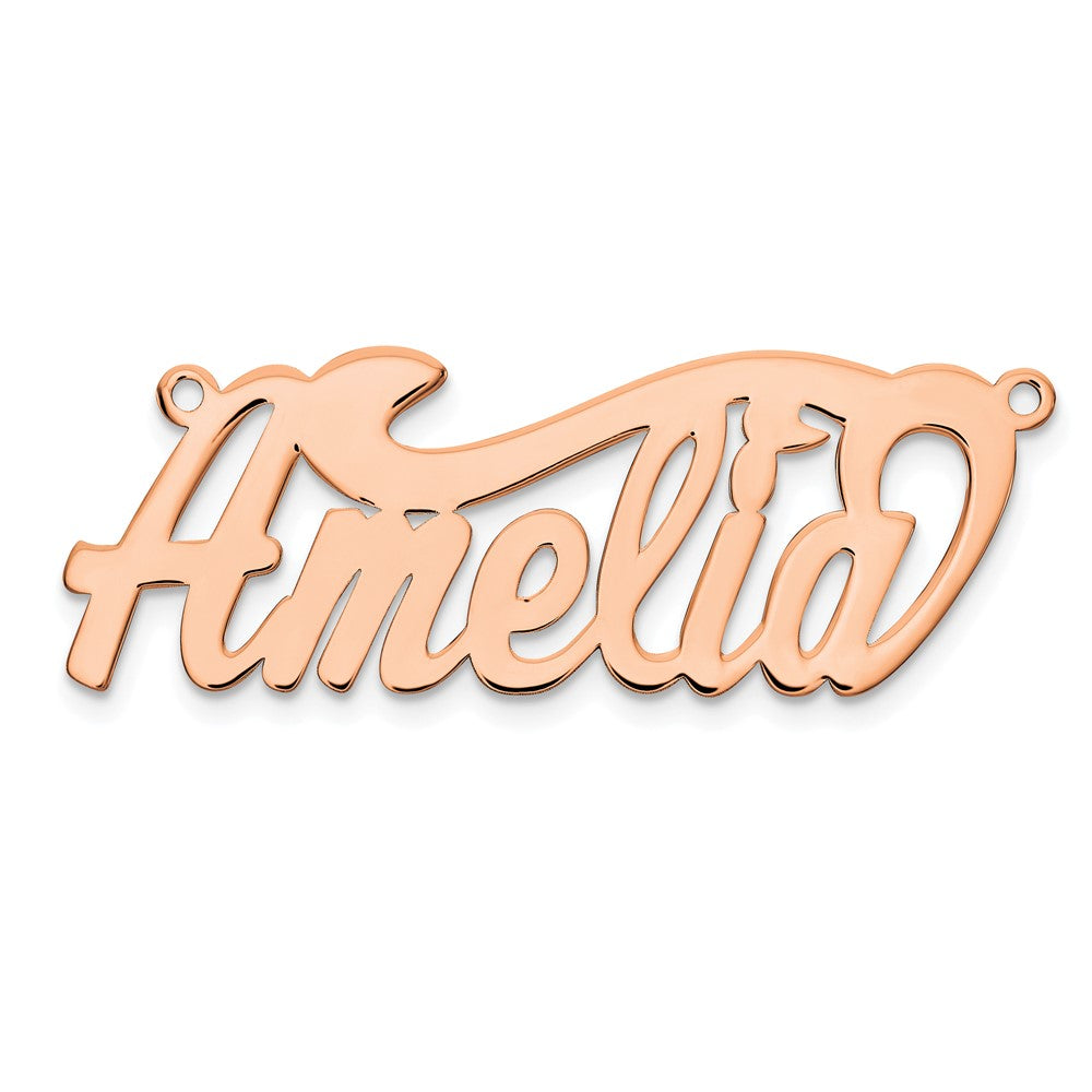 Sterling Silver/Rose-plated Polished Name Plate