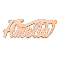 Sterling Silver/Rose-plated Polished Name Plate