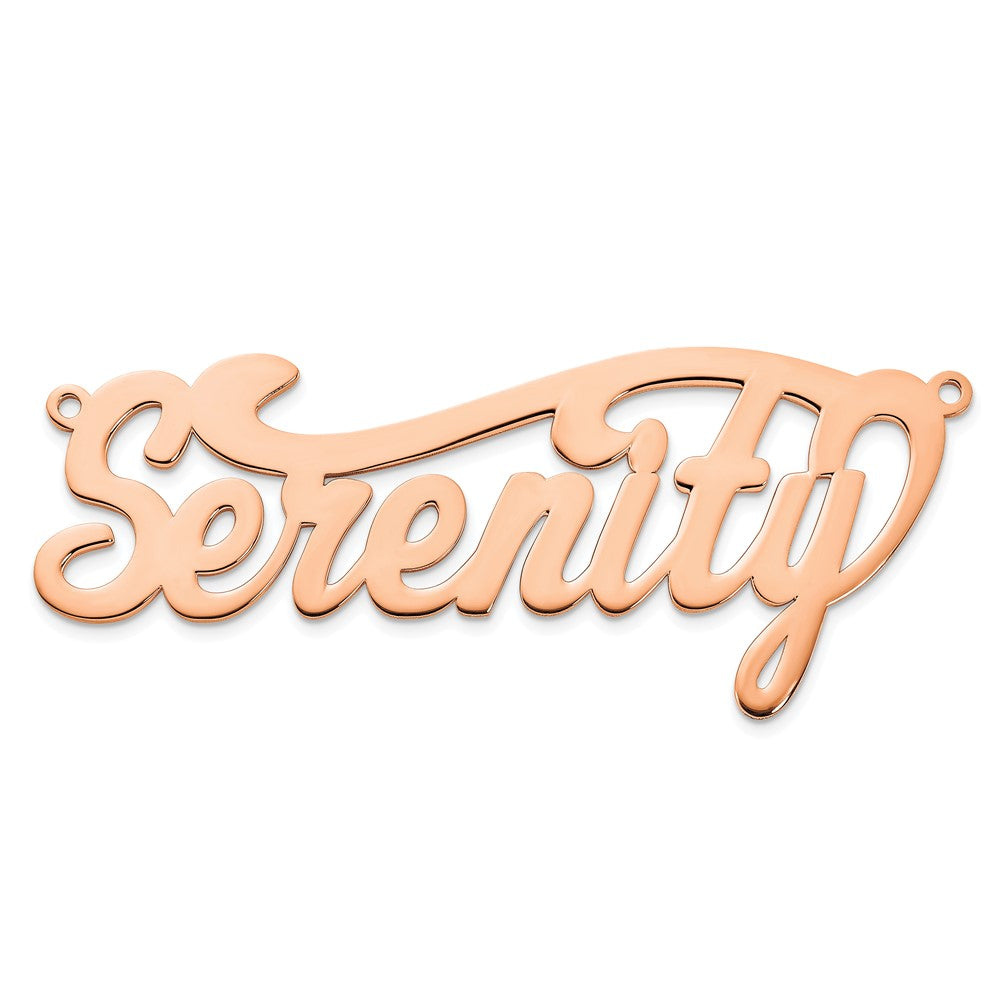 Sterling Silver/Rose-plated Polished Name Plate