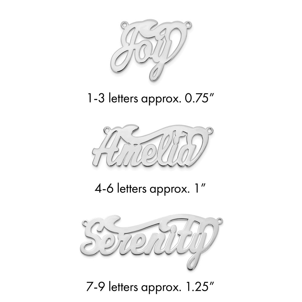 10k White Gold Polished Name Plate