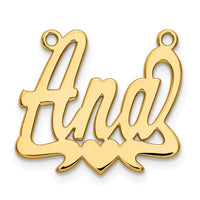 Sterling Silver/Gold-plated Polished Heart Name Plate
