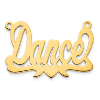 Sterling Silver/Gold-plated Polished Heart Name Plate