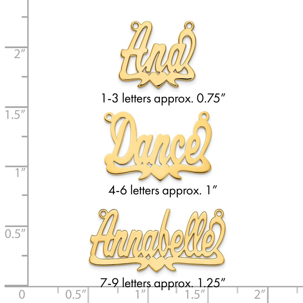 Sterling Silver/Gold-plated Polished Heart Name Plate