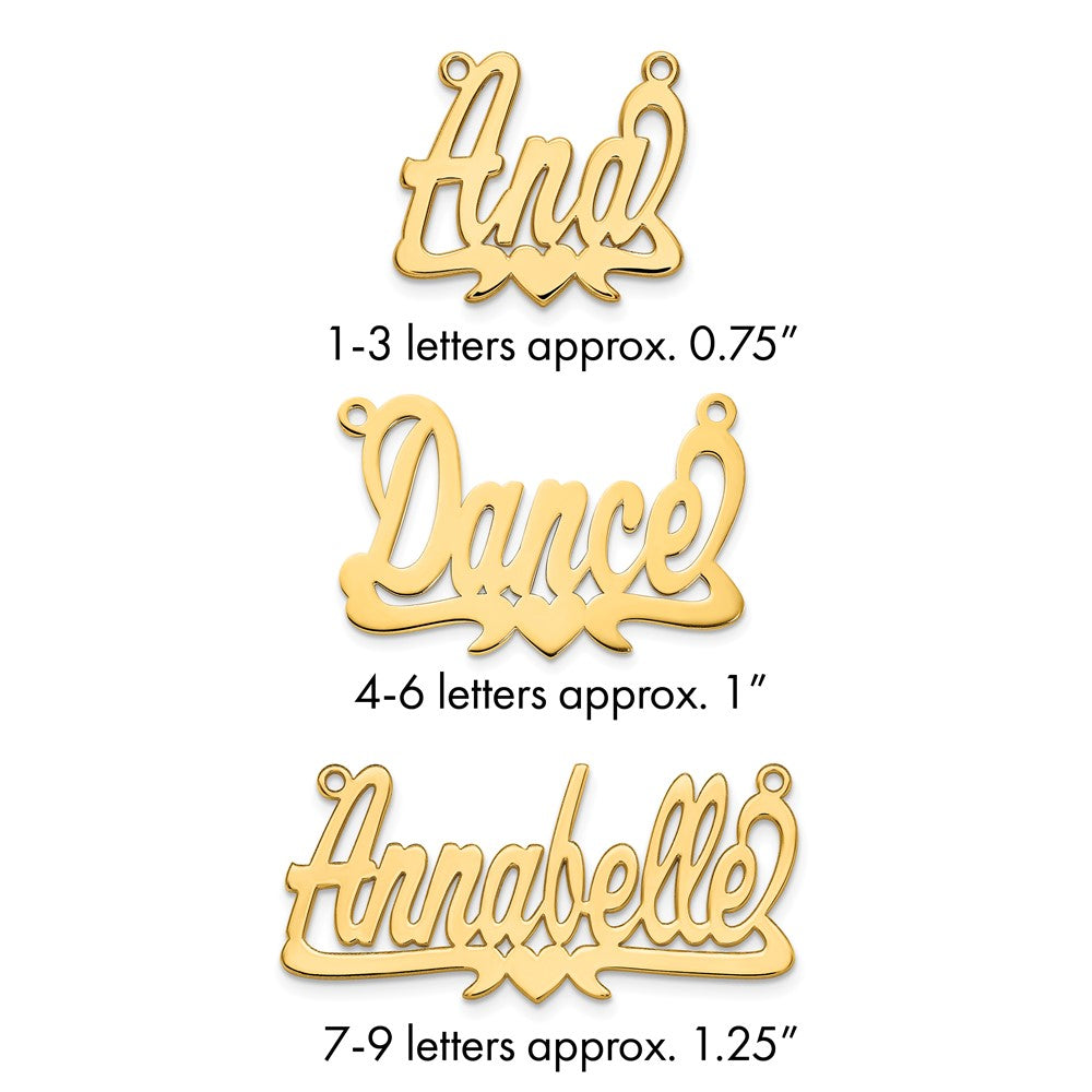 Sterling Silver/Gold-plated Polished Heart Name Plate