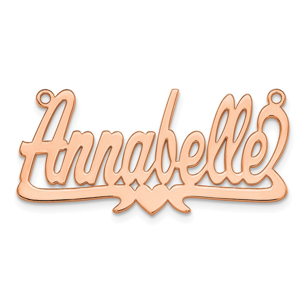 14k Rose Gold Polished Heart Name Plate