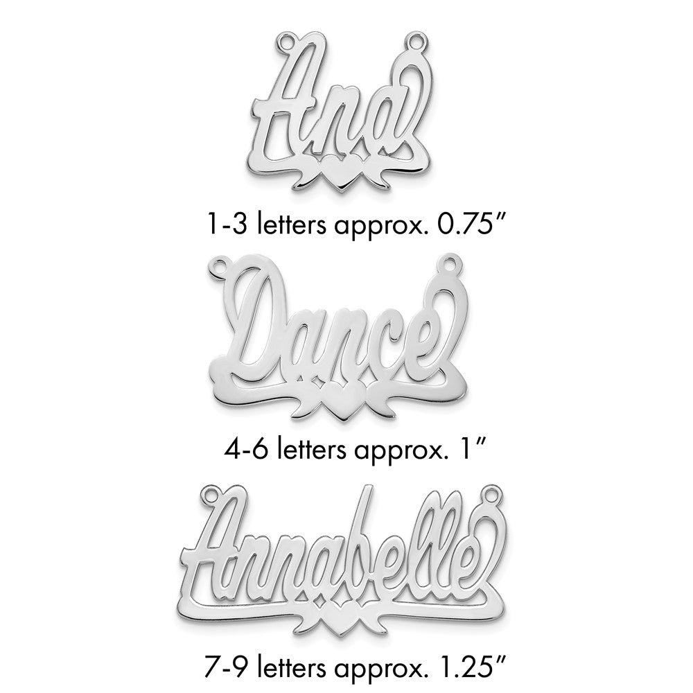 14k White Gold Polished Heat Name Plate