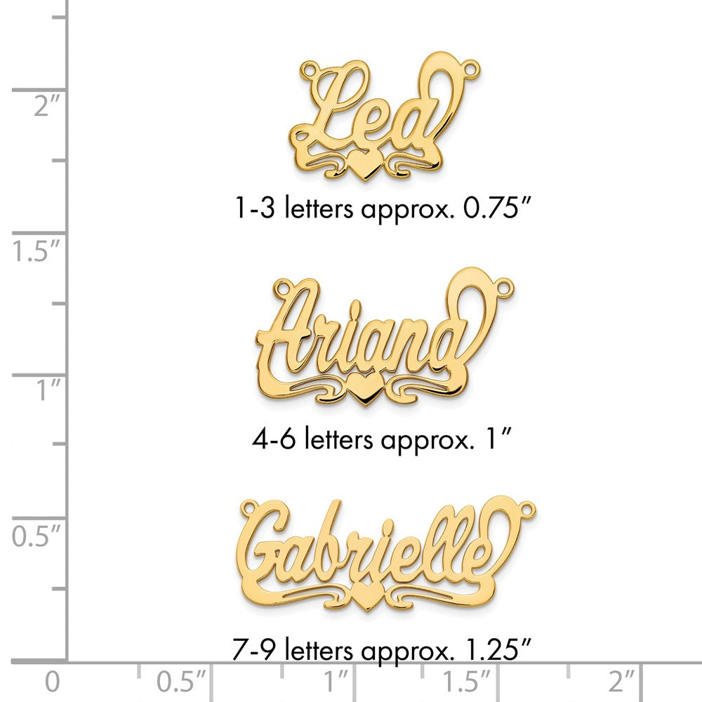 14k Yellow Gold Polished Heart Name Plate