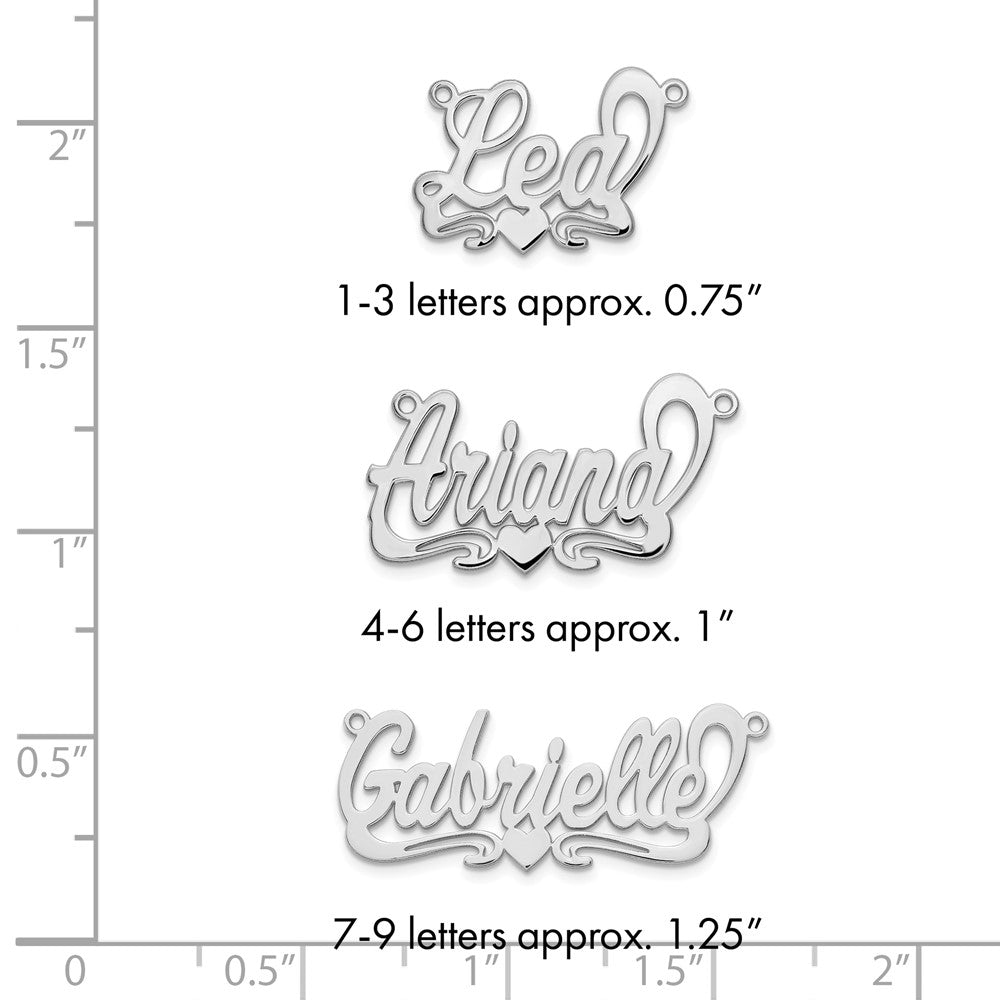 10k White Gold Polished Heart Name Plate