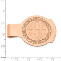 SS/Rose-plated Recessed Letter Monogram Round Money Clip