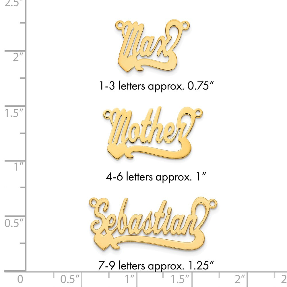 Sterling Silver/Gold-plated Polished Heart Name Plate