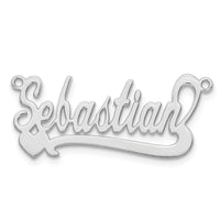 14k White Gold Polished Heart Name Plate