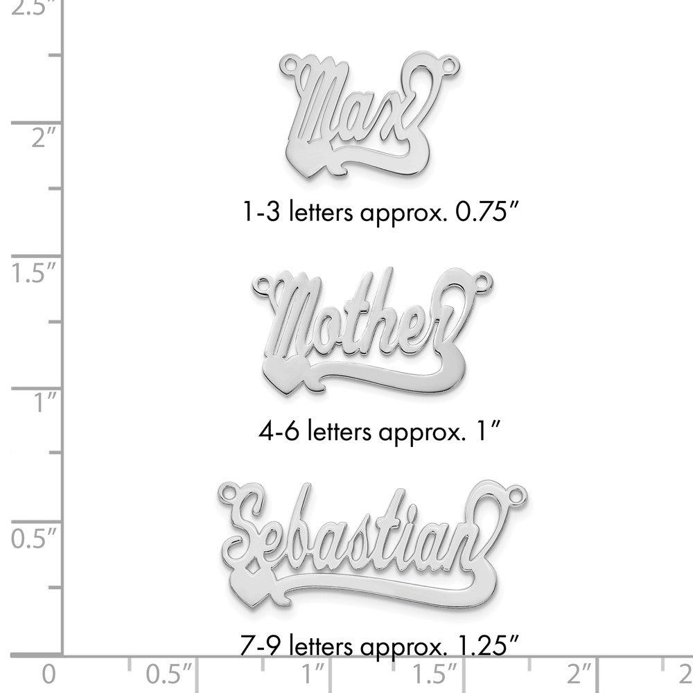 14k White Gold Polished Heart Name Plate