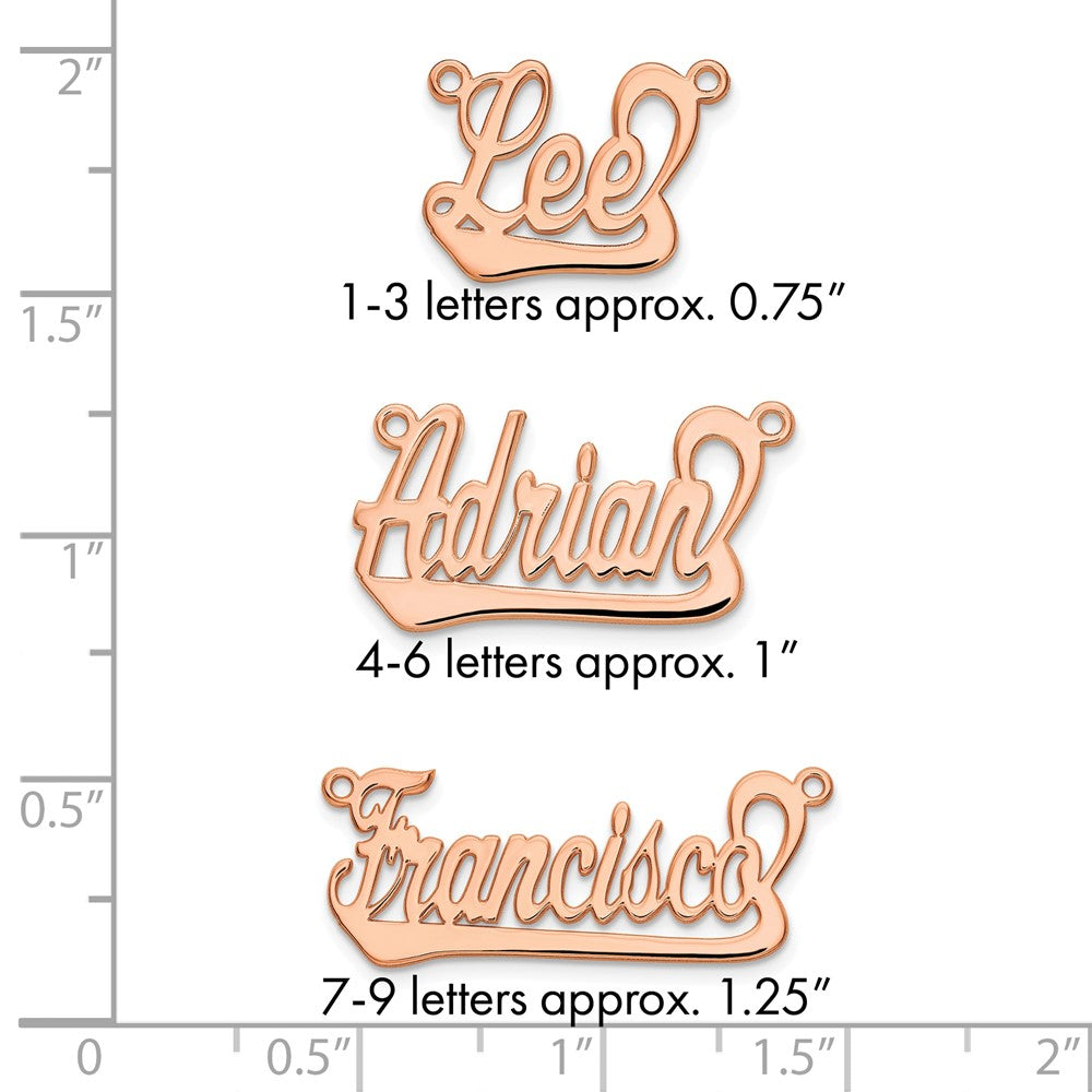 14k Rose Gold Underlined Name Plate