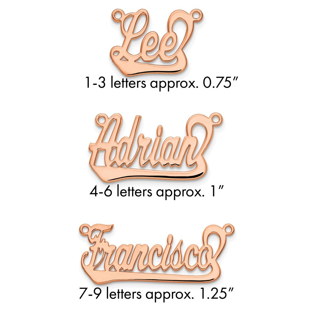 14k Rose Gold Underlined Name Plate